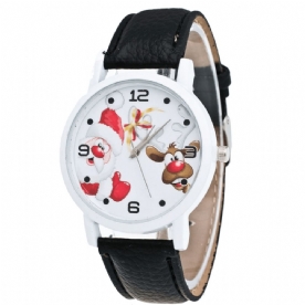 Cartoon Santa Elanden Patroon Mode Schattige Kid Horloge Kinderen Quartz Horloge