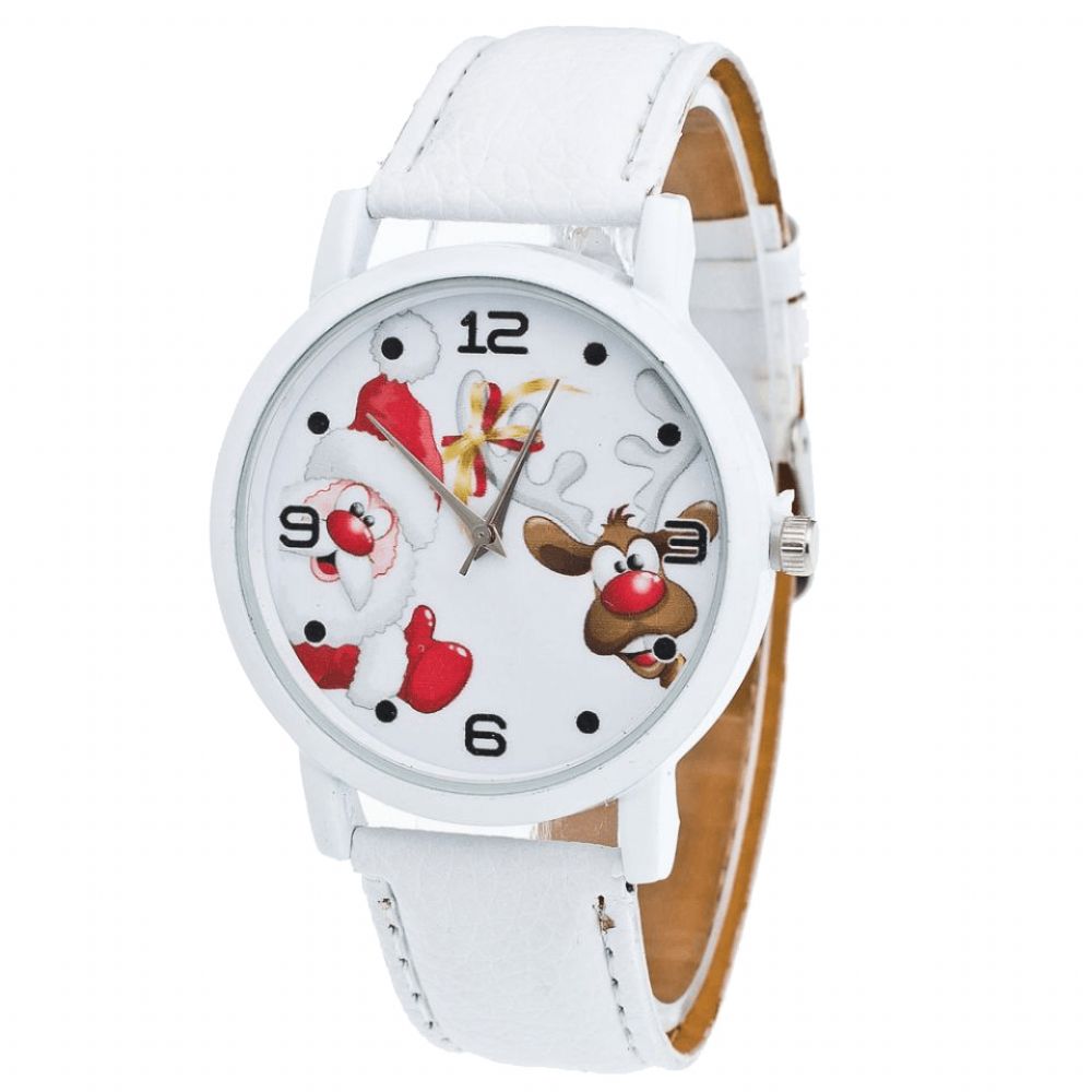 Cartoon Santa Elanden Patroon Mode Schattige Kid Horloge Kinderen Quartz Horloge