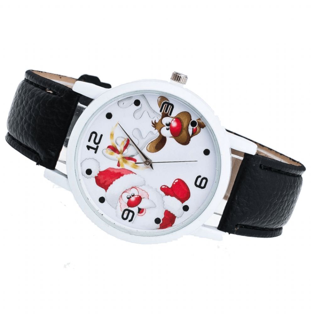 Cartoon Santa Elanden Patroon Mode Schattige Kid Horloge Kinderen Quartz Horloge