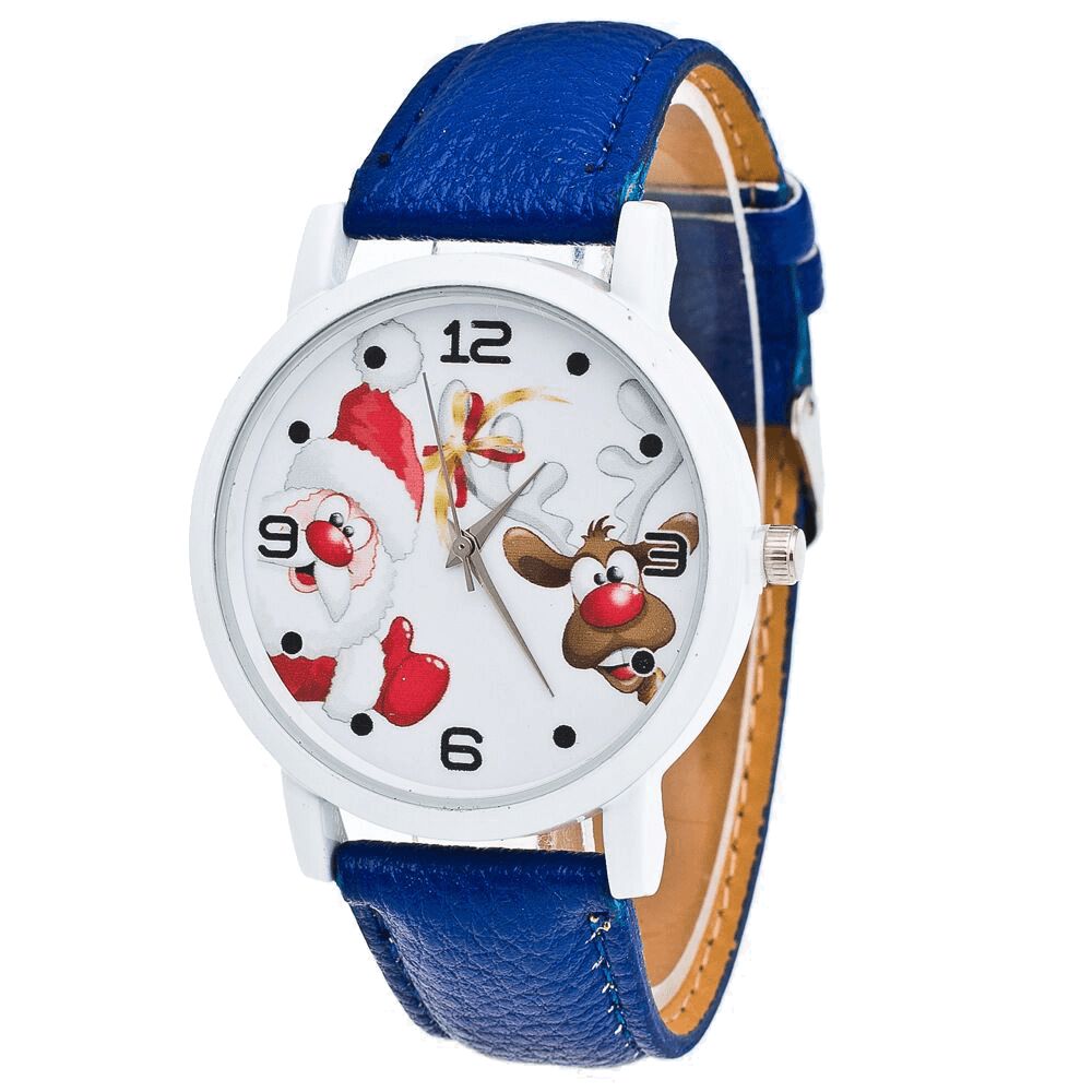 Cartoon Santa Elanden Patroon Mode Schattige Kid Horloge Kinderen Quartz Horloge