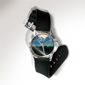 Casual Landschap Gedrukt Herenhorloge Bos Bladeren Bloemenpatroon Dames Quartz Horloge