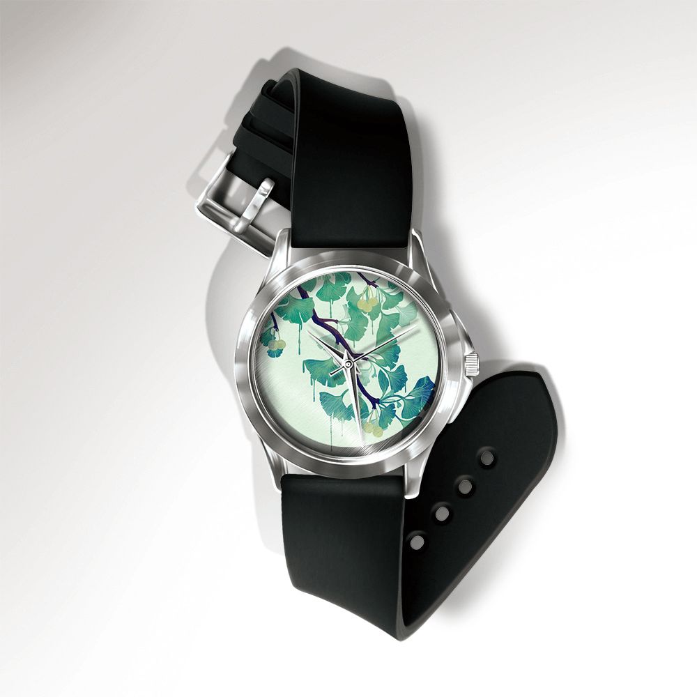 Casual Landschap Gedrukt Herenhorloge Bos Bladeren Bloemenpatroon Dames Quartz Horloge