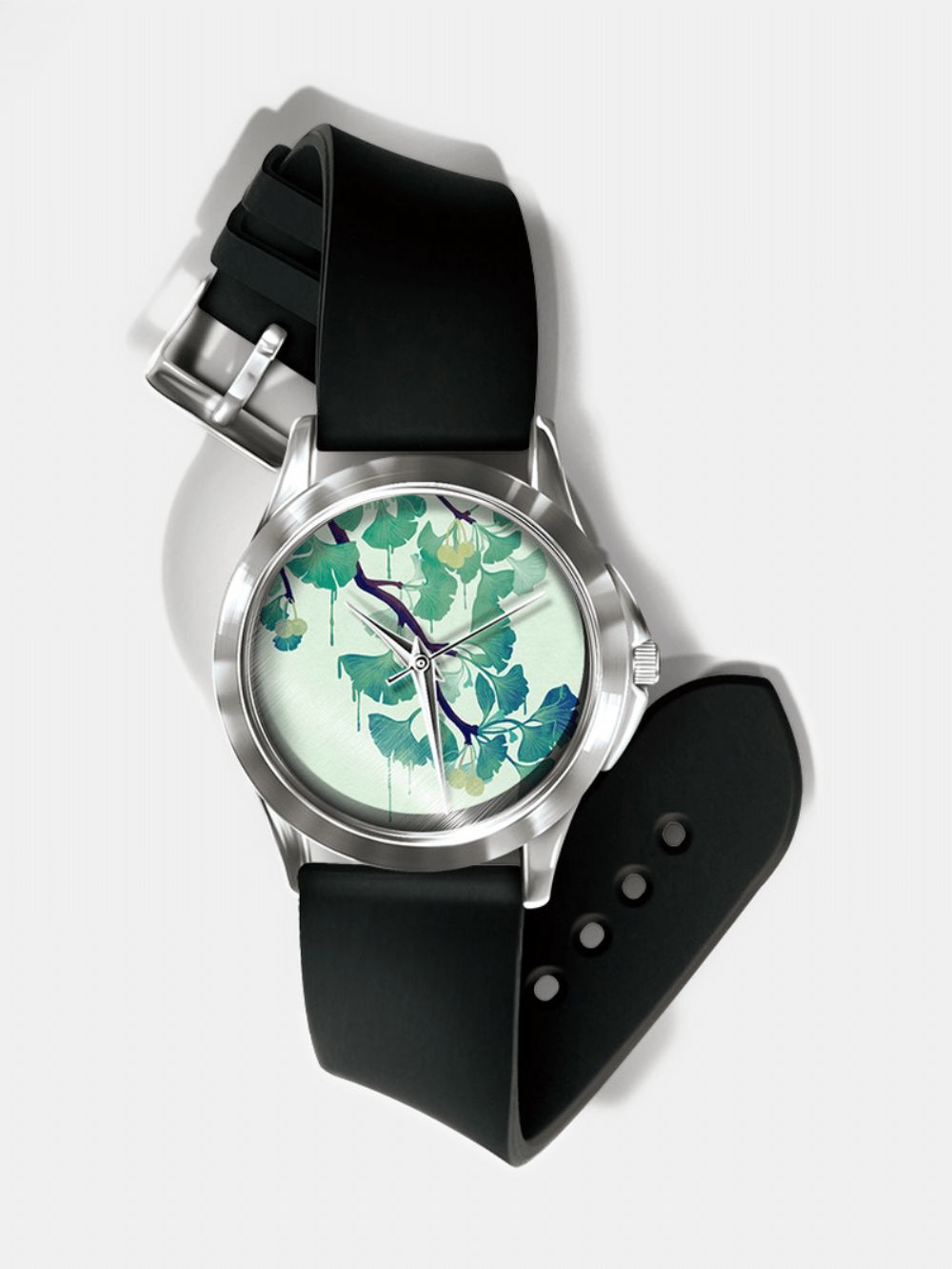 Casual Landschap Gedrukt Herenhorloge Bos Bladeren Bloemenpatroon Dames Quartz Horloge