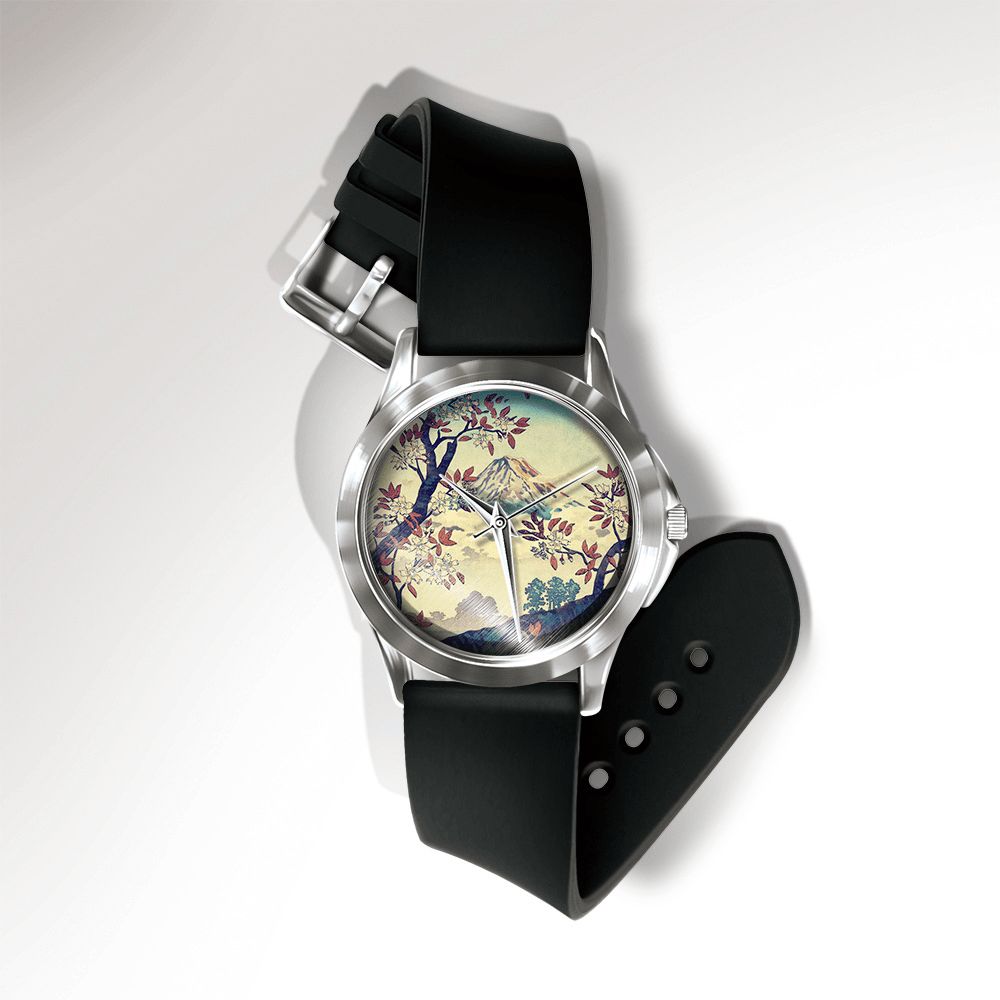 Casual Landschap Gedrukt Herenhorloge Bos Bladeren Bloemenpatroon Dames Quartz Horloge