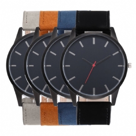 Casual Sport Grote Wijzerplaat Analoge Matte Pu Leer Unisex Polshorloges Quartz Horloge