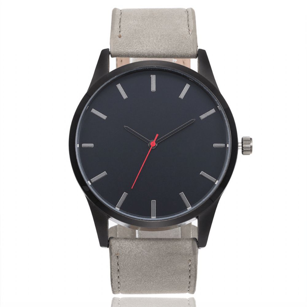 Casual Sport Grote Wijzerplaat Analoge Matte Pu Leer Unisex Polshorloges Quartz Horloge