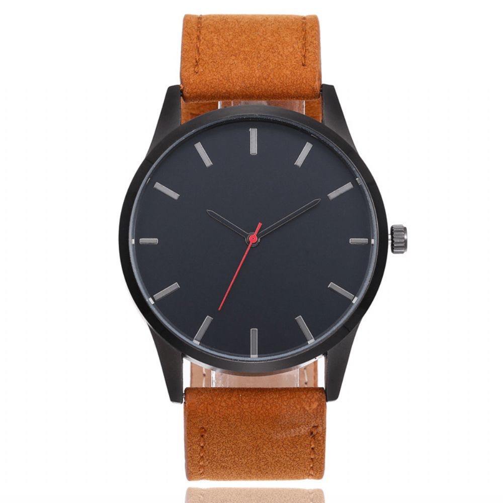 Casual Sport Grote Wijzerplaat Analoge Matte Pu Leer Unisex Polshorloges Quartz Horloge