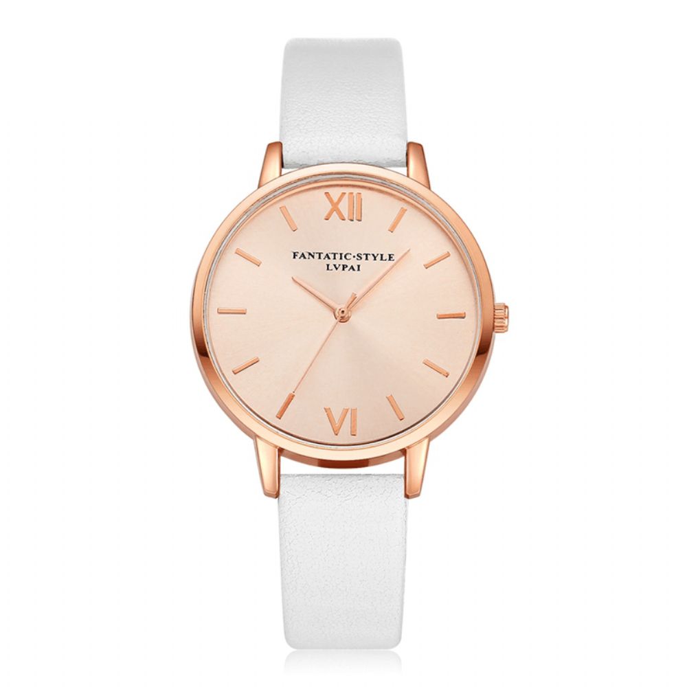 Casual Stijl Pu Lederen Band Cloc Kladies Polshorloge Quartz Horloge