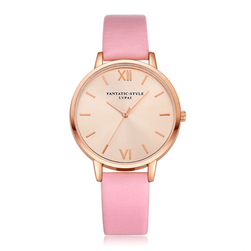 Casual Stijl Pu Lederen Band Cloc Kladies Polshorloge Quartz Horloge