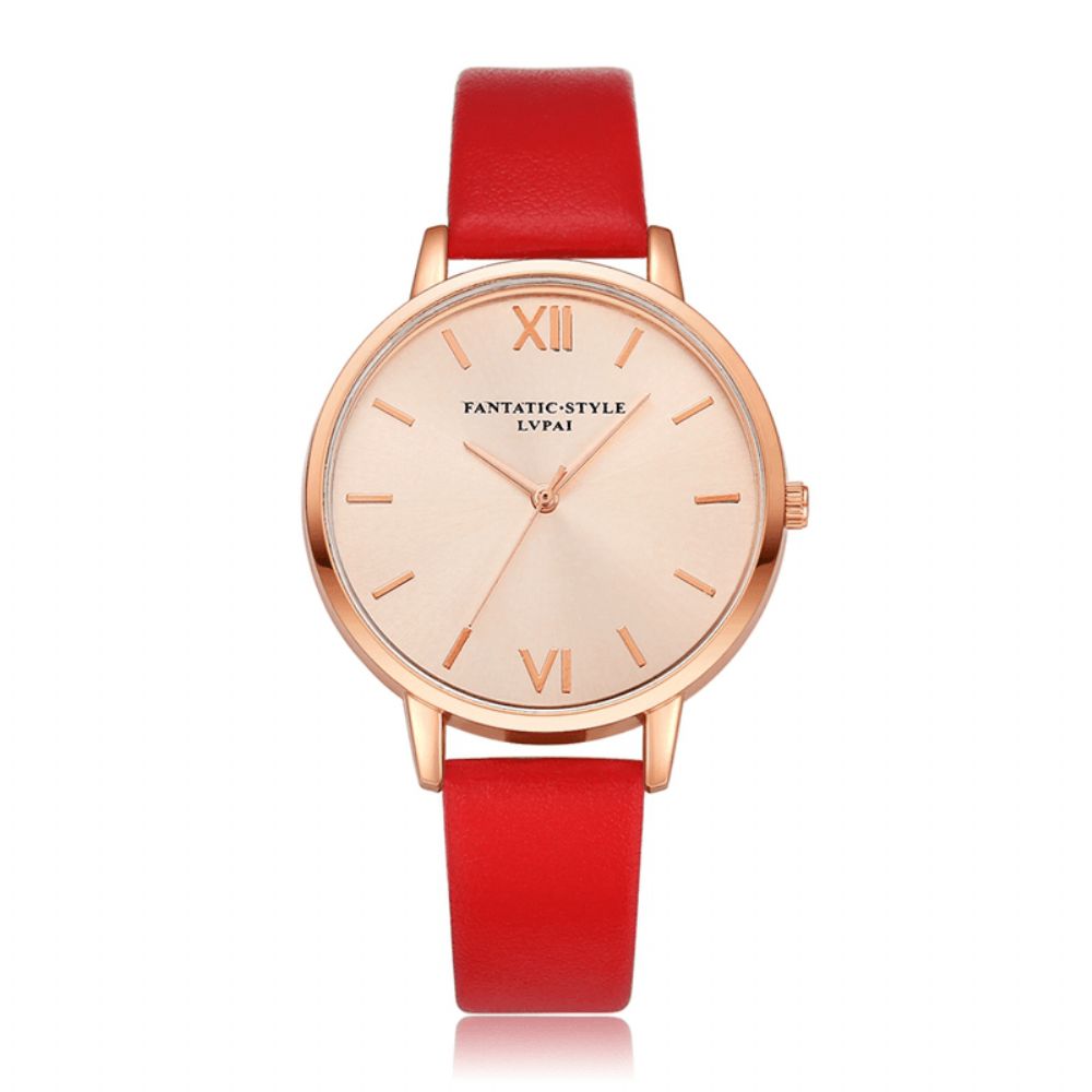 Casual Stijl Pu Lederen Band Cloc Kladies Polshorloge Quartz Horloge