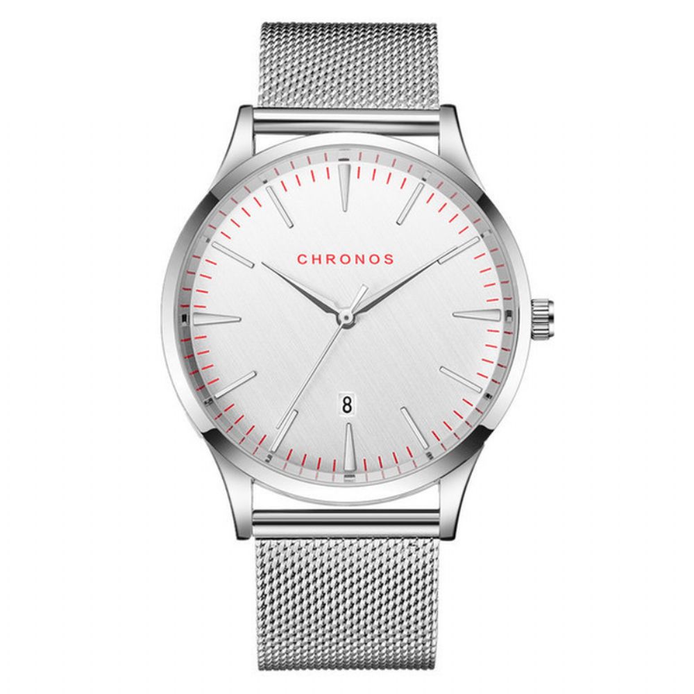 Chronos Ch27 Casual Stijl Waterdicht Heren Polshorloge 40 Mm Hardlex Wijzerplaat Ultradun Quartz Horloge