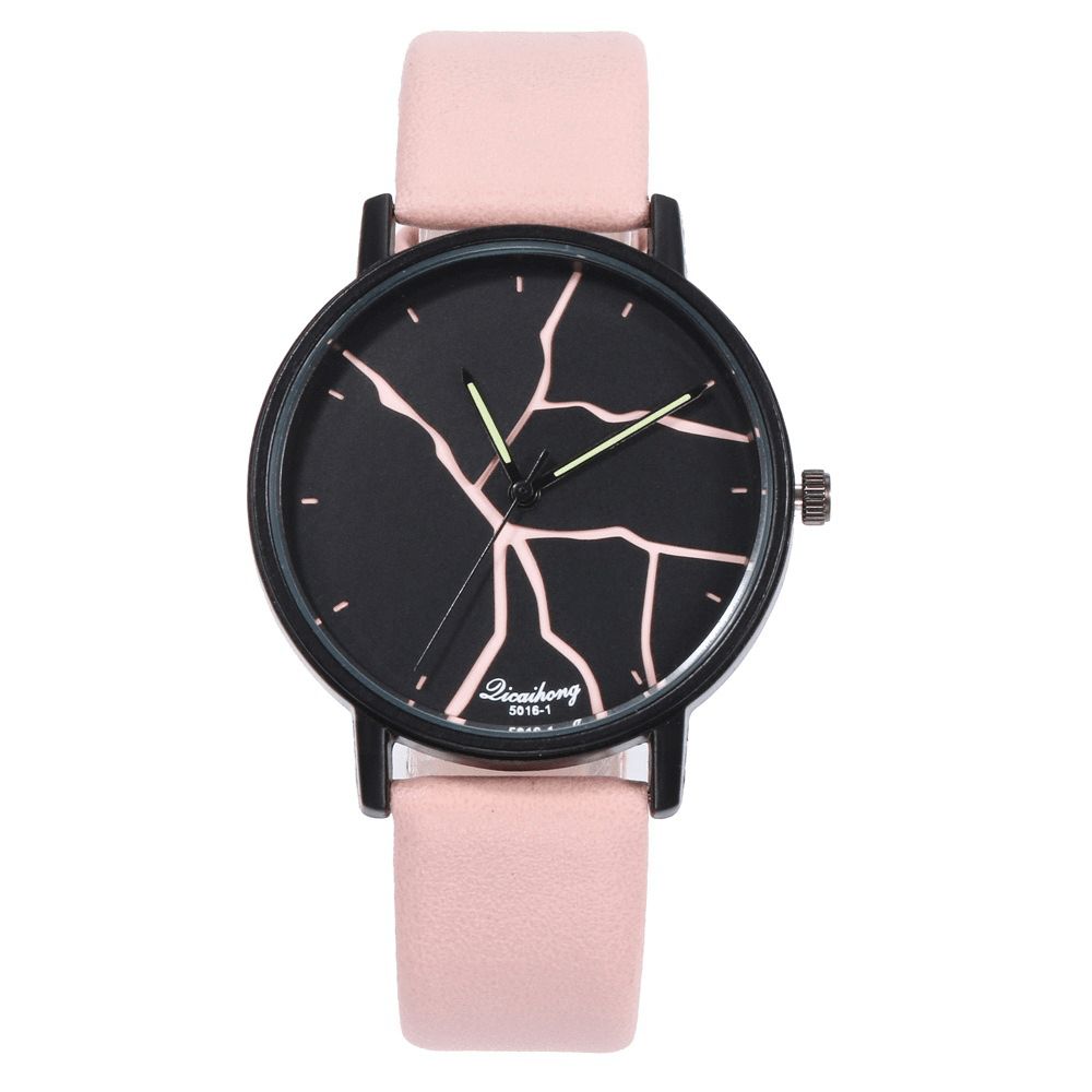 Creative Lightning Dial Kleurrijke Lederen Band Mode Dames Quartz Horloge Polsbandje