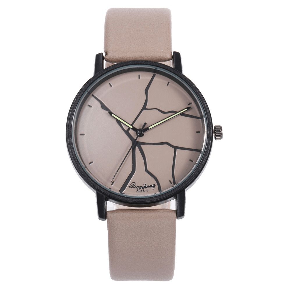 Creative Lightning Dial Kleurrijke Lederen Band Mode Dames Quartz Horloge Polsbandje