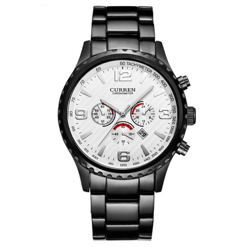 Curren 8056 Volledig Stalen Zakelijke Stijl Heren Polshorloge Waterdichte Quartz Horloges