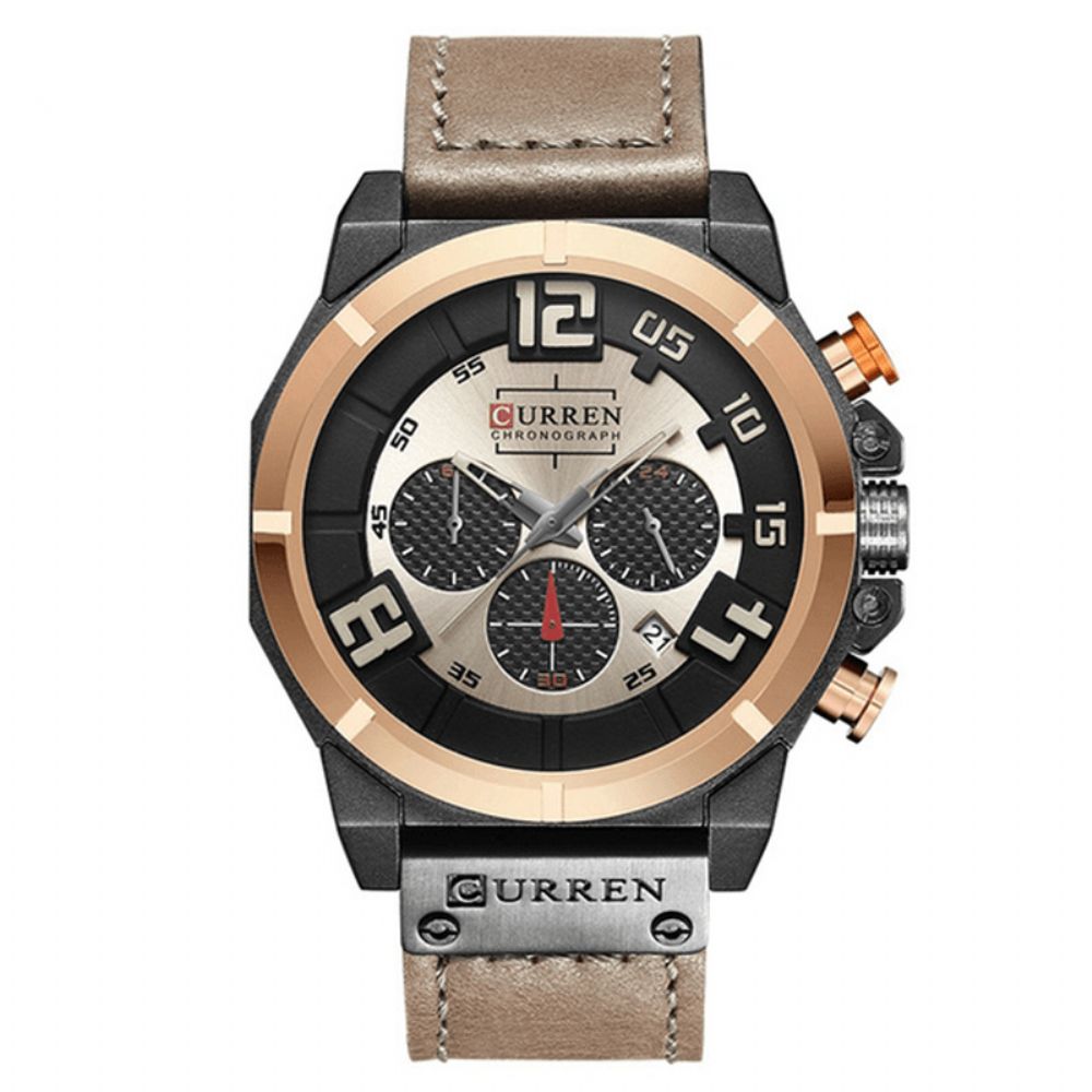 Curren 8287 Chronograaf Quartz Horloge Display Datum Tijd Heren Polshorloge