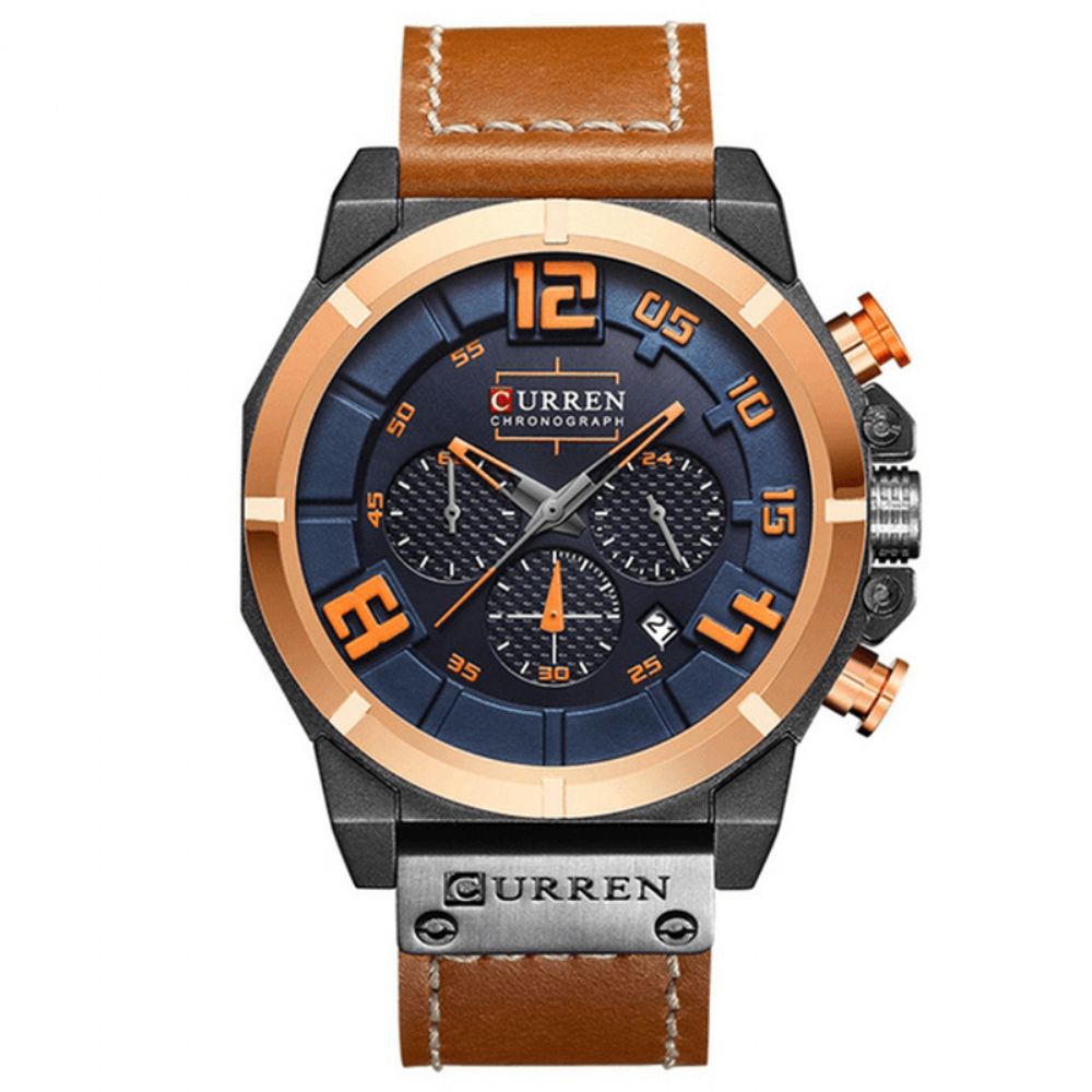 Curren 8287 Chronograaf Quartz Horloge Display Datum Tijd Heren Polshorloge