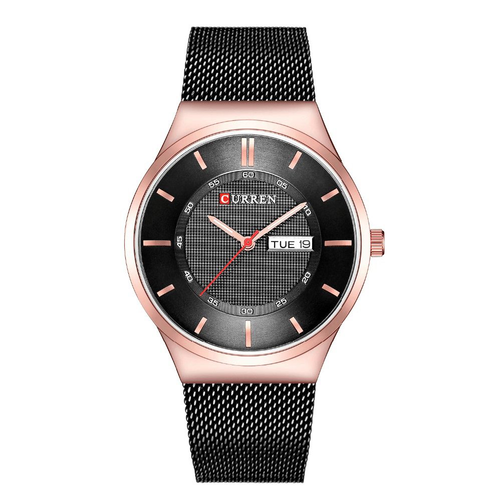 Curren 8311 Ultradunne Casual Stijl Quartz Horloge Datum Weekweergave Waterdicht Herenhorloge