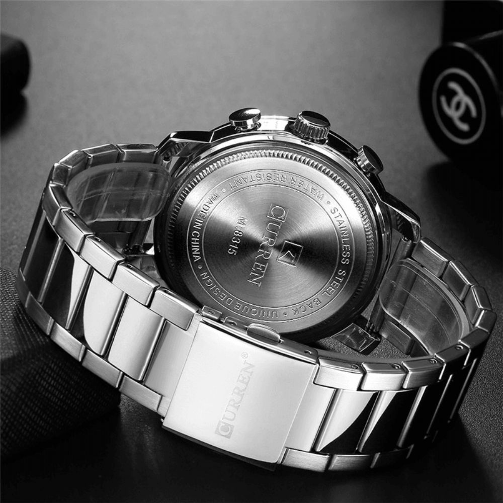 Curren 8315 Chronograaf Waterdicht Quartz Horloge Zakelijke Stijl Heren Polshorloge