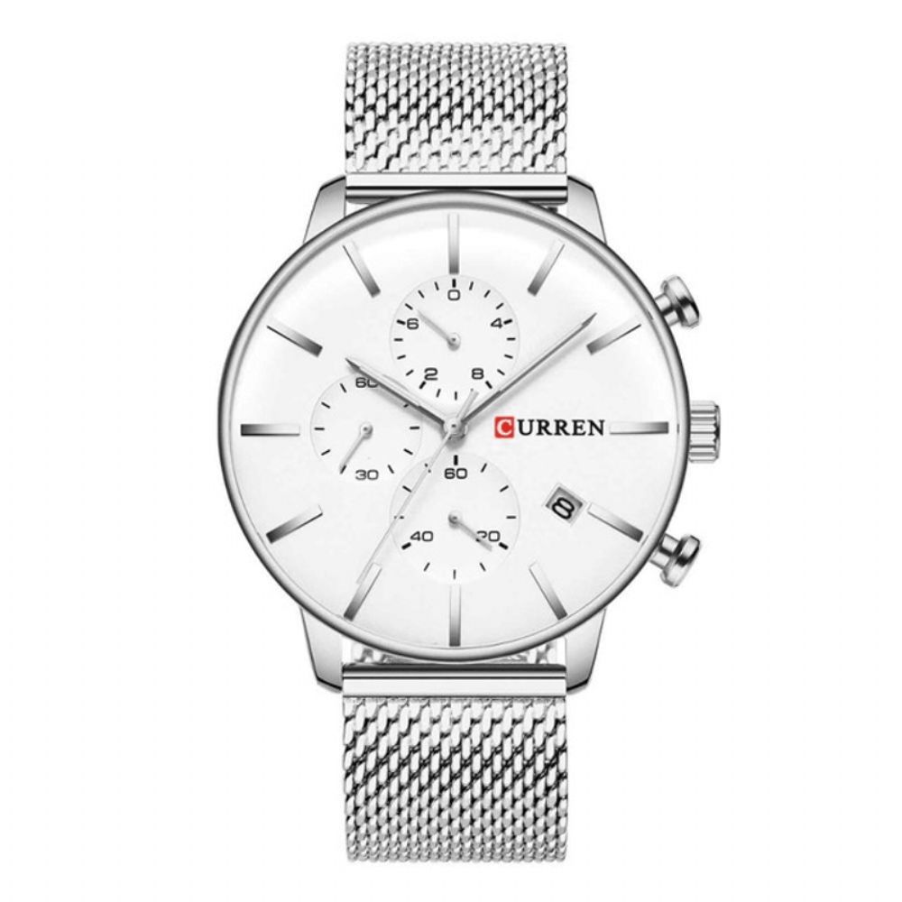 Curren 8339 Mode Business Herenhorloge Licht Luxe Waterdicht Grote Wijzerplaat Quartz Horloge