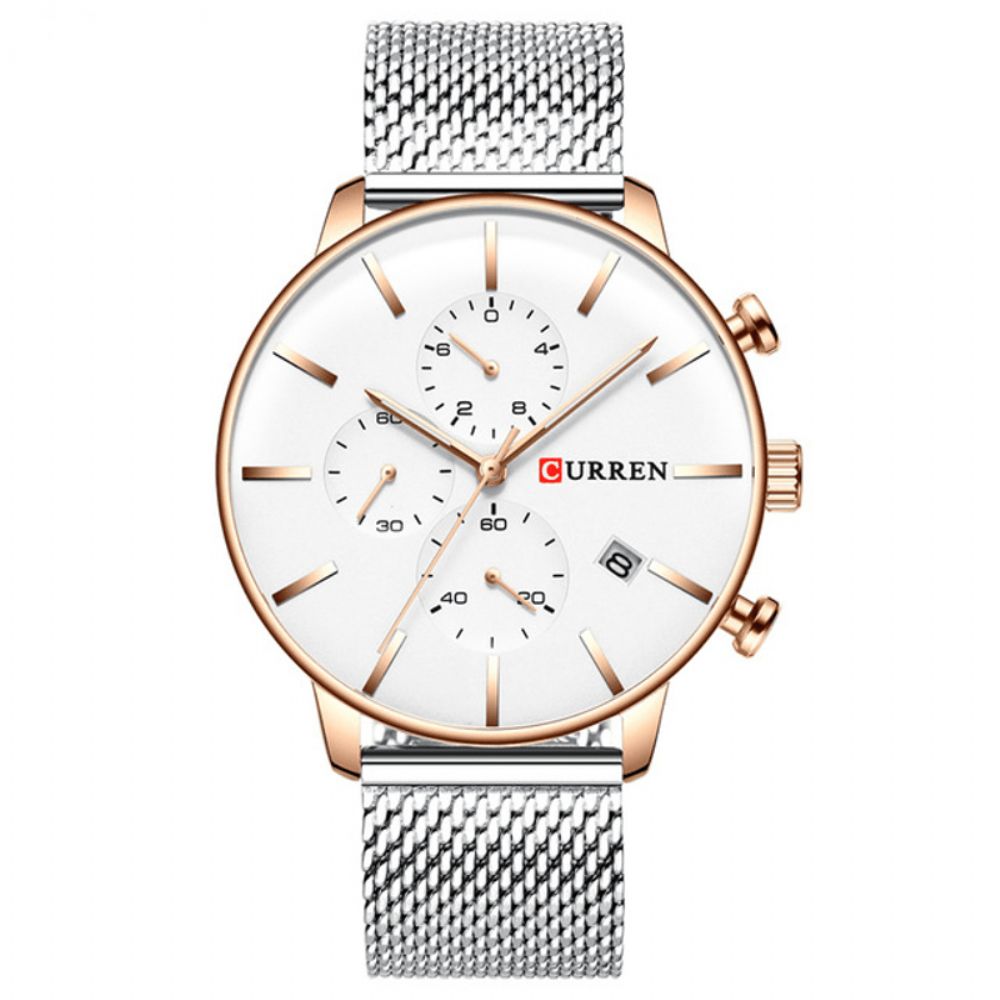 Curren 8339 Mode Business Herenhorloge Licht Luxe Waterdicht Grote Wijzerplaat Quartz Horloge