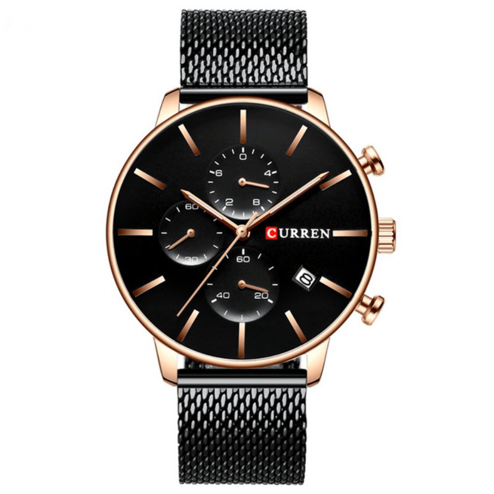 Curren 8339 Mode Business Herenhorloge Licht Luxe Waterdicht Grote Wijzerplaat Quartz Horloge