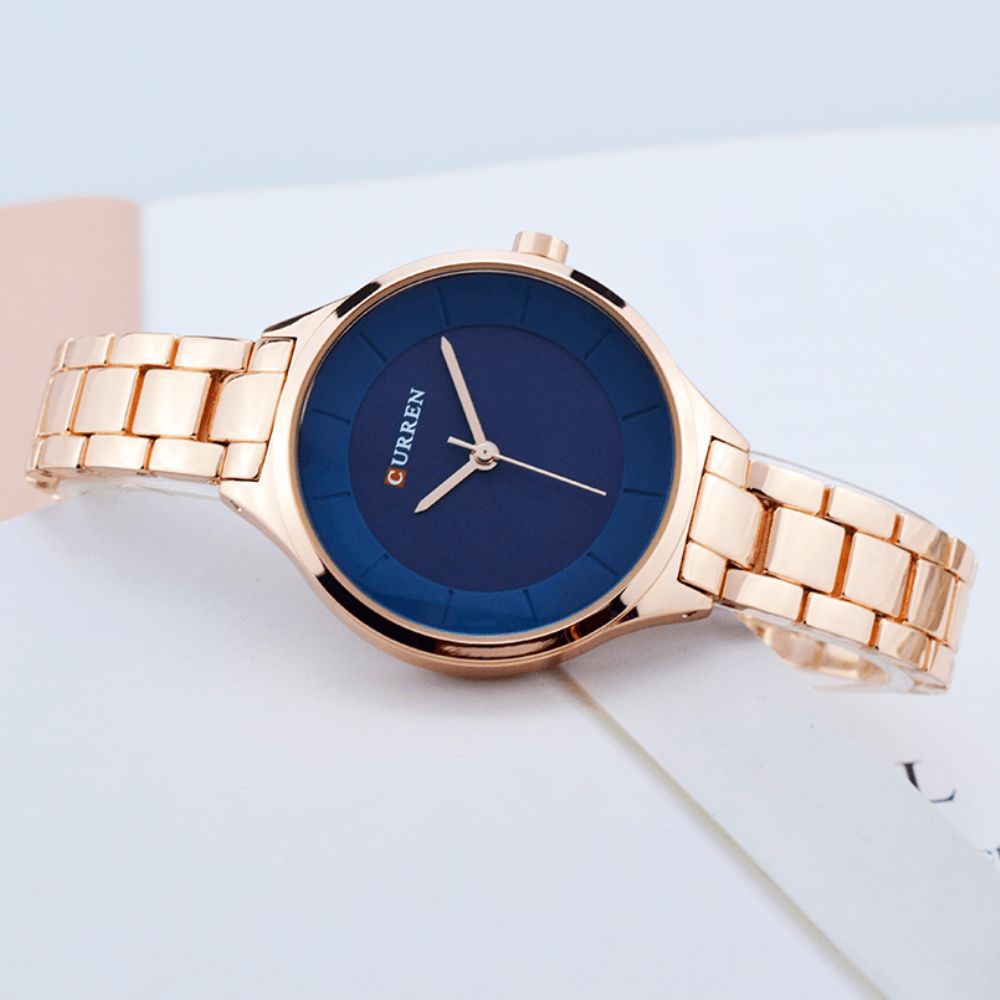 Curren 9015 Volledig Stalen Elegant Design Dameshorloge In Zakelijke Stijl Quartzhorloge