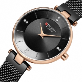 Curren 9031 Ultradunne Wijzerplaat Elegant Design Dameshorloge Volledig Stalen Quartz Horloge