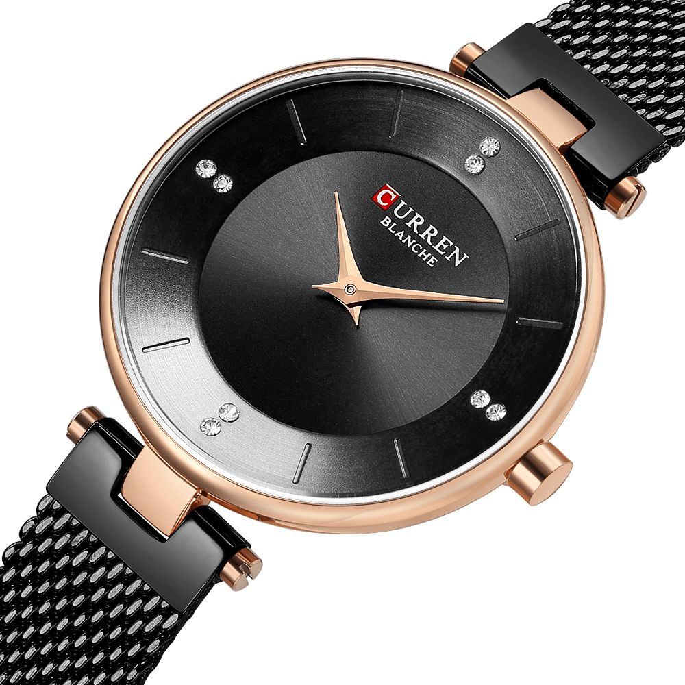 Curren 9031 Ultradunne Wijzerplaat Elegant Design Dameshorloge Volledig Stalen Quartz Horloge