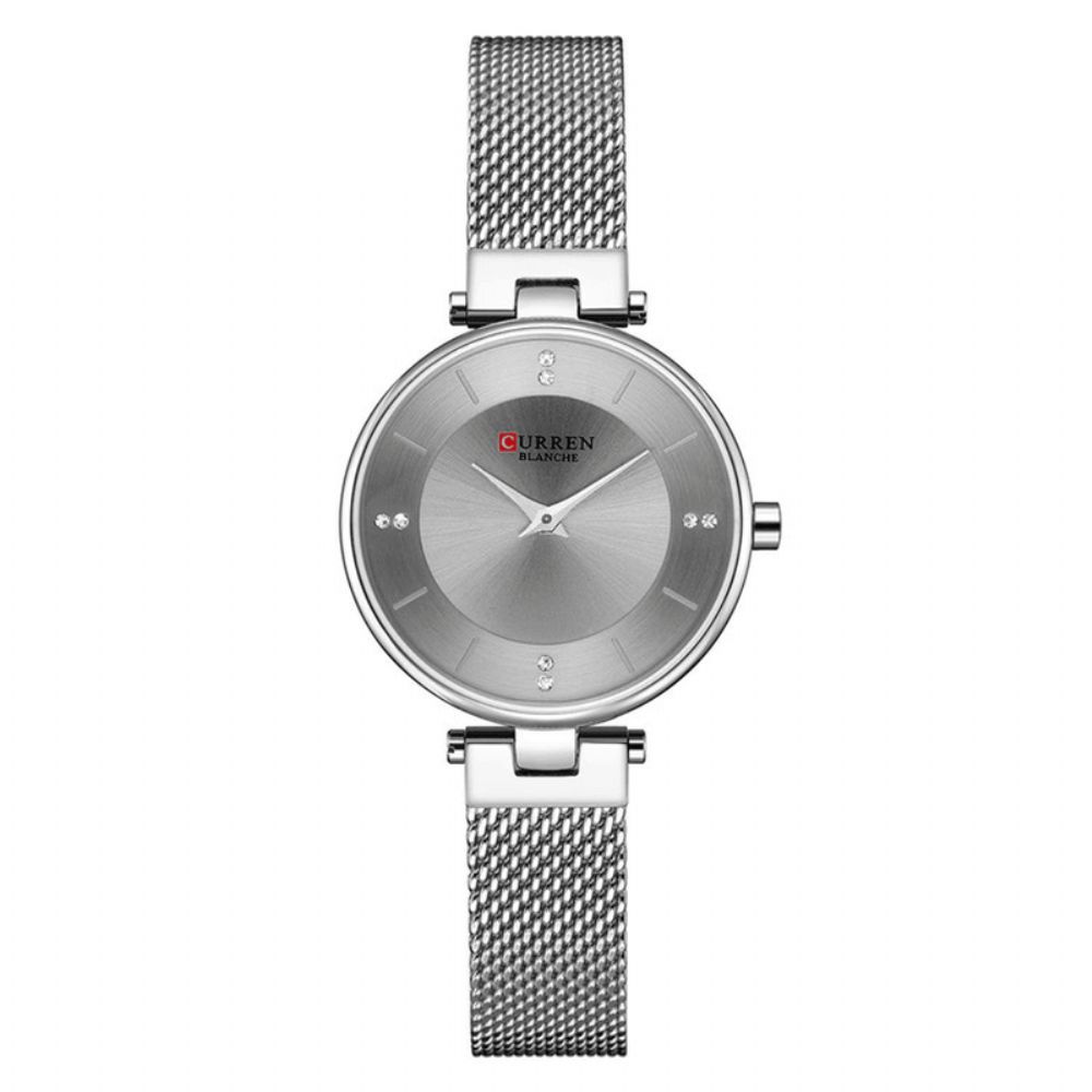 Curren 9031 Ultradunne Wijzerplaat Elegant Design Dameshorloge Volledig Stalen Quartz Horloge