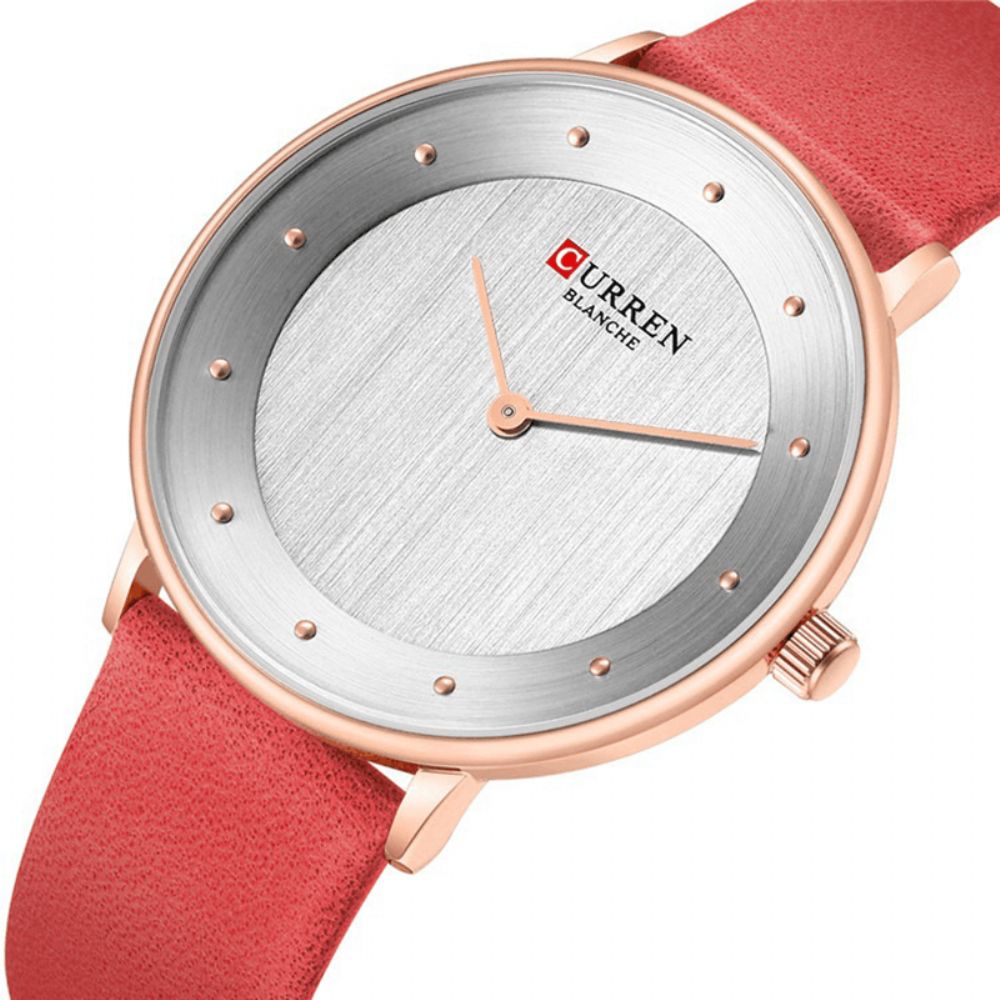 Curren 9033 Mode Casual Tijdweergave Pu Lederen Band Dames Quartz Horloge