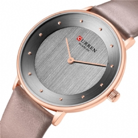 Curren 9033 Ultradunne Wijzerplaat Casual Stijl Quartz Horloge Lederen Band Zakelijk Dameshorloge