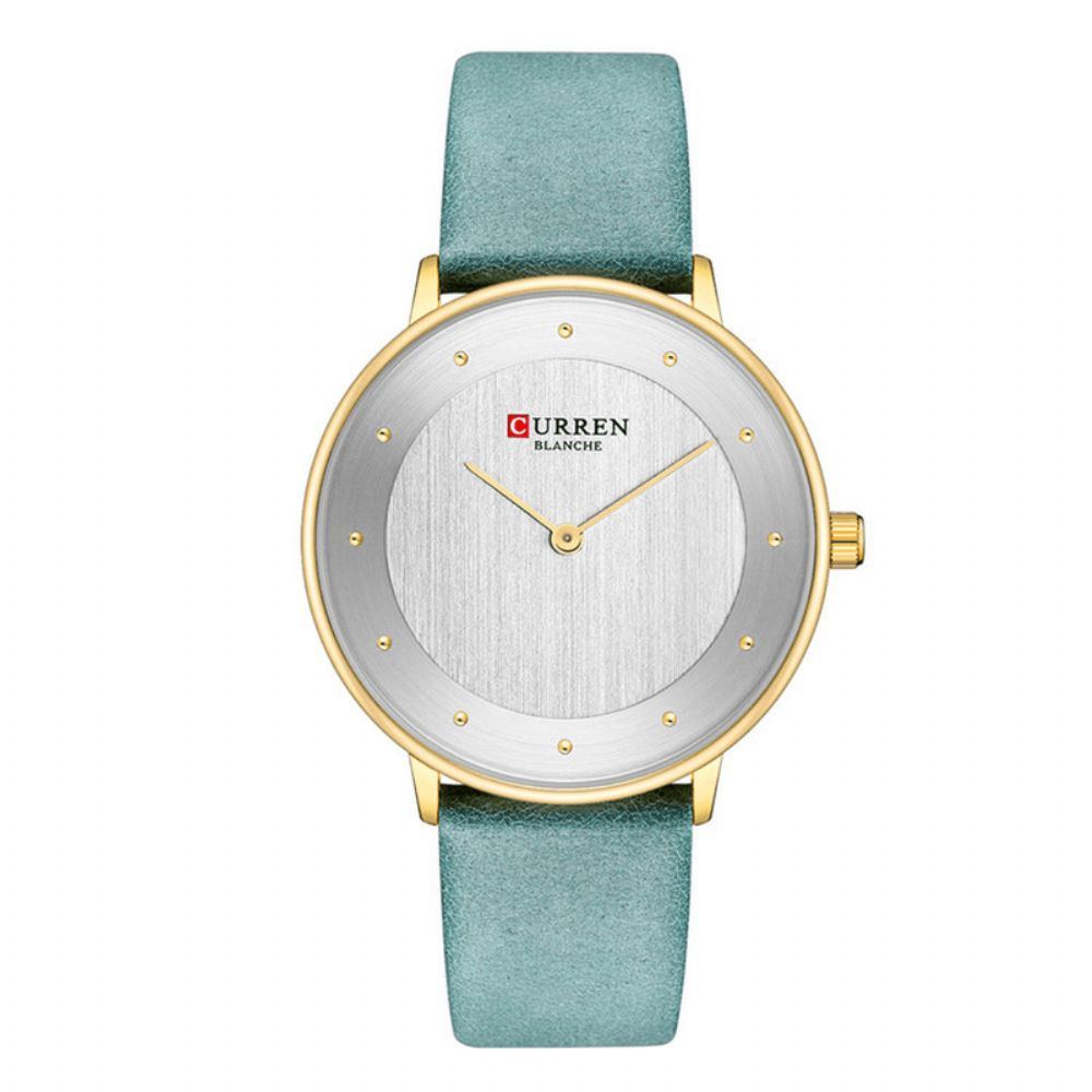 Curren 9033 Ultradunne Wijzerplaat Casual Stijl Quartz Horloge Lederen Band Zakelijk Dameshorloge