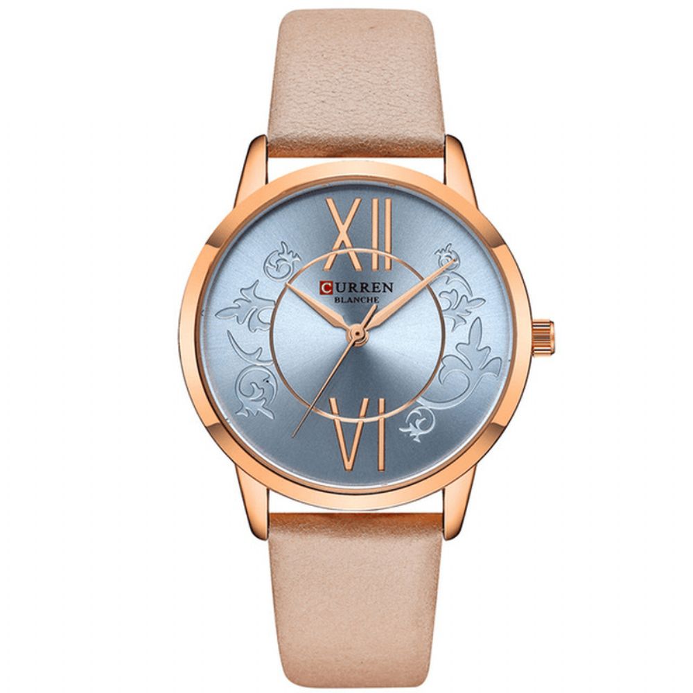 Curren 9049 Analoog Casual Stijl Dames Polshorloge Lederen Band Quartz Horloge