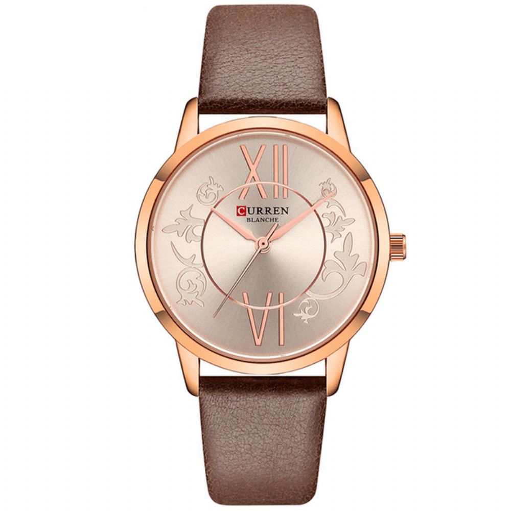 Curren 9049 Analoog Casual Stijl Dames Polshorloge Lederen Band Quartz Horloge