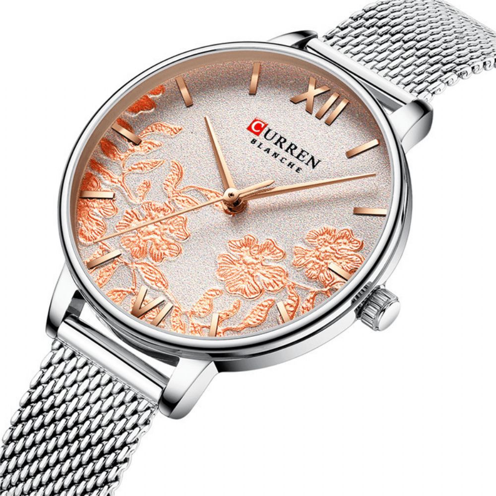 Curren 9065 Flower Show Modieus Damespolshorloge Waterdichte Quartzhorloges