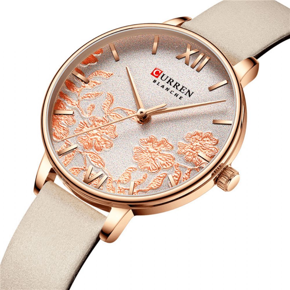 Curren 9065 Flower Show Modieus Damespolshorloge Waterdichte Quartzhorloges