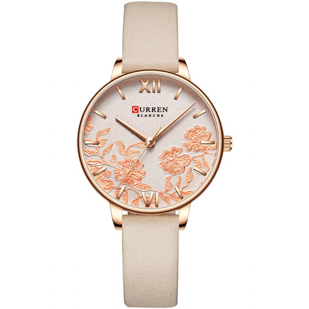 Curren 9065 Flower Show Modieus Damespolshorloge Waterdichte Quartzhorloges