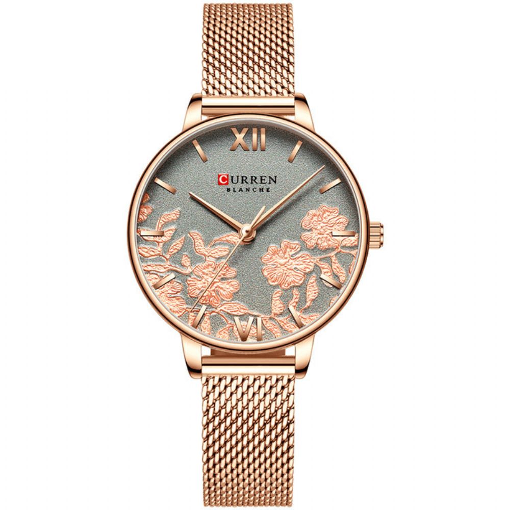 Curren 9065 Flower Show Modieus Damespolshorloge Waterdichte Quartzhorloges