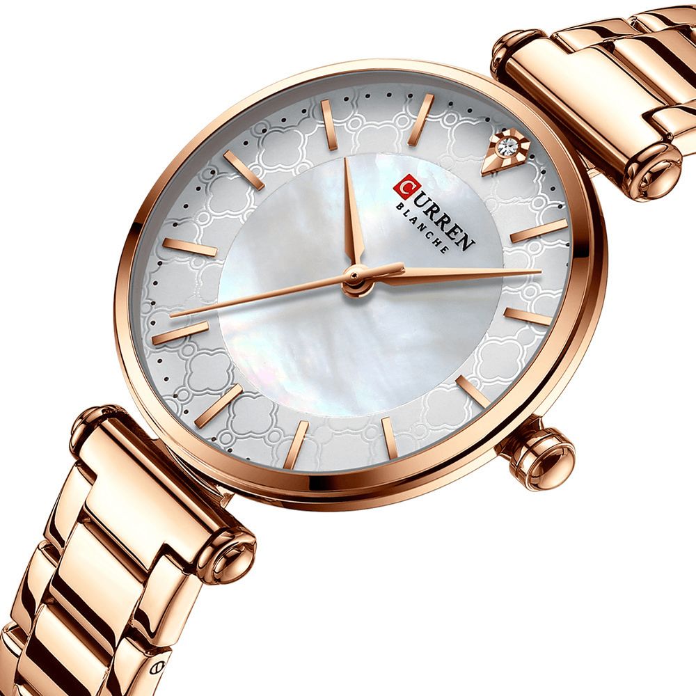 Curren 9072 Waterdicht Casual Stijl Dames Polshorloge Roestvrij Stalen Band Quartz Horloges