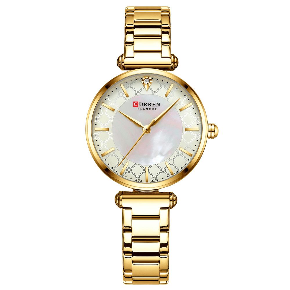 Curren 9072 Waterdicht Casual Stijl Dames Polshorloge Roestvrij Stalen Band Quartz Horloges