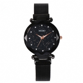 Dames Jurk Ster Magnetische Band Mode Luxe Kristallen Wijzerplaat Dames Quartz Horloge