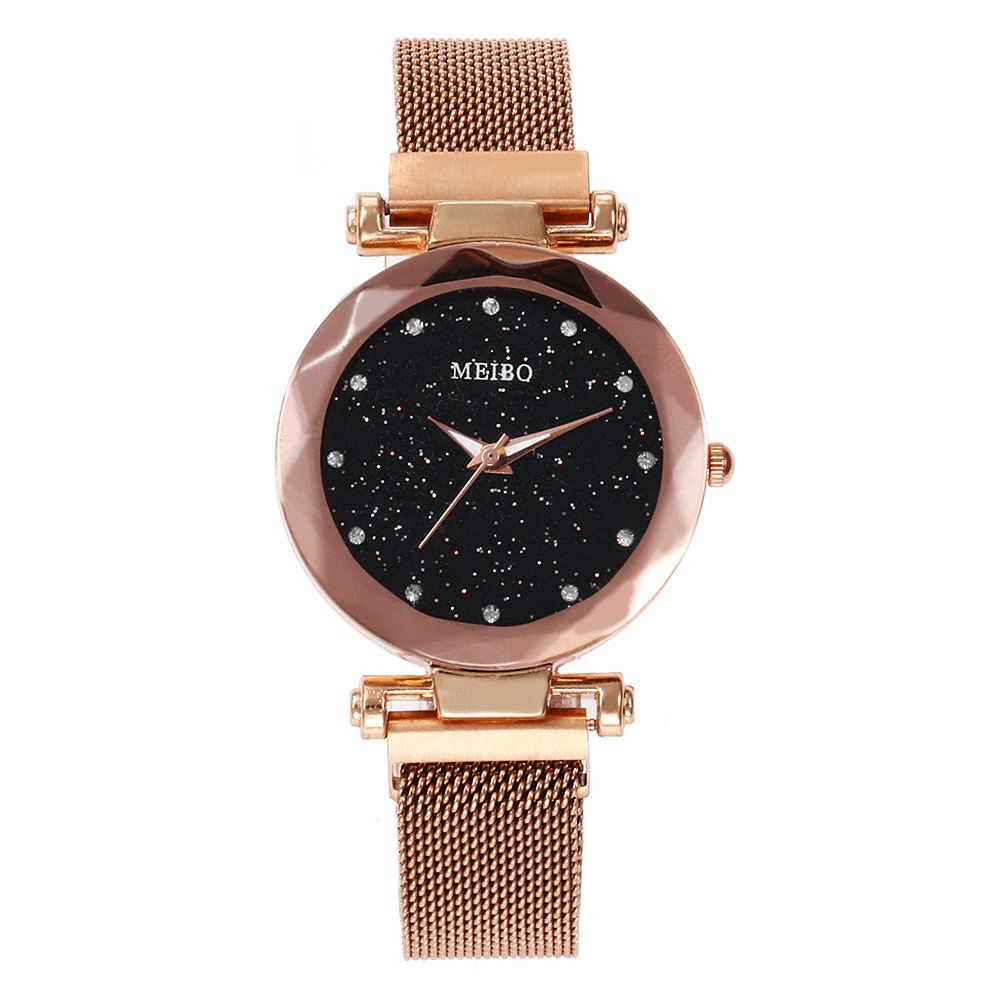 Dames Jurk Ster Magnetische Band Mode Luxe Kristallen Wijzerplaat Dames Quartz Horloge