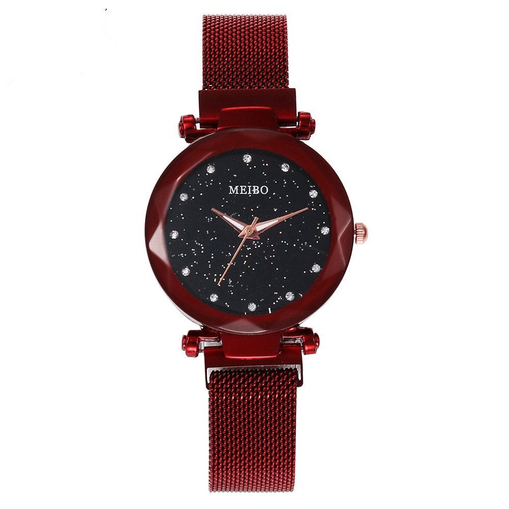 Dames Jurk Ster Magnetische Band Mode Luxe Kristallen Wijzerplaat Dames Quartz Horloge