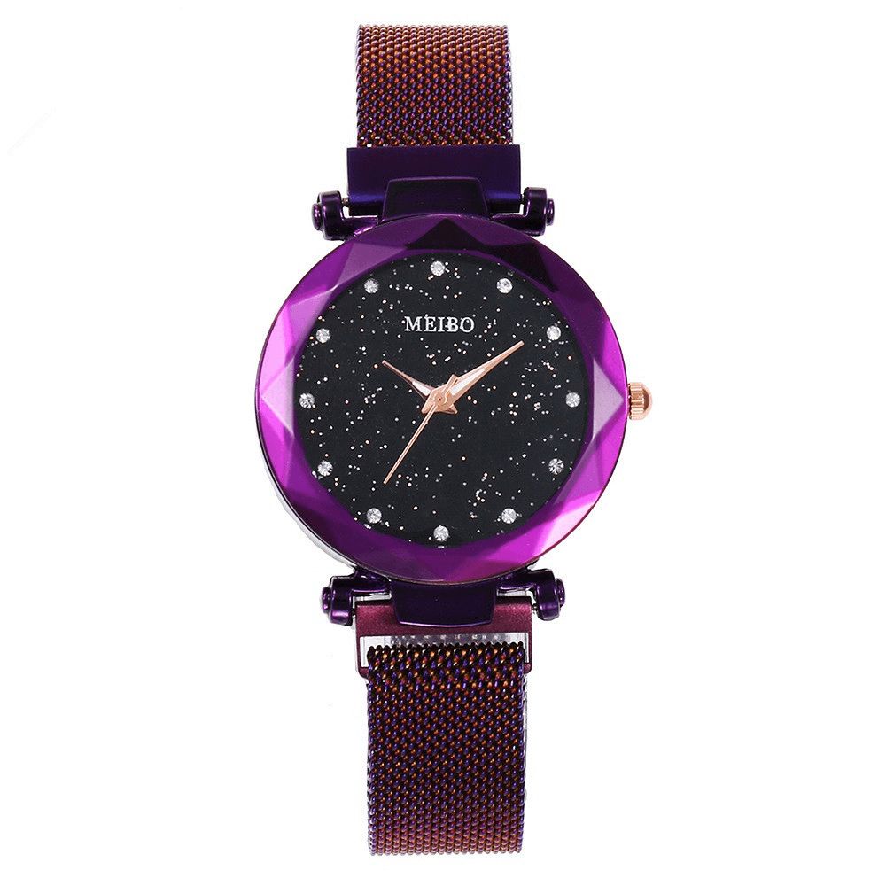 Dames Jurk Ster Magnetische Band Mode Luxe Kristallen Wijzerplaat Dames Quartz Horloge