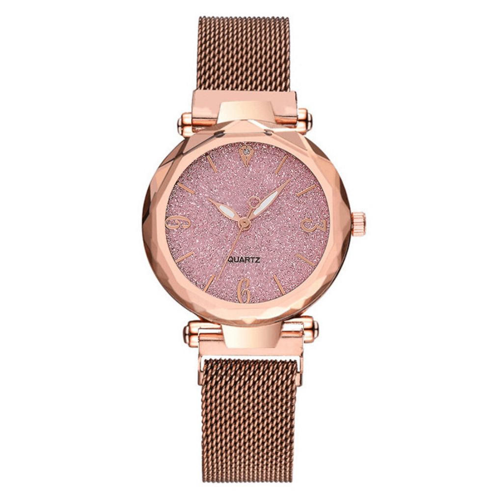 Deffrun A312 Eenvoudig Ontwerp Milanese Mesh Stalen Ster Decoratie Mode Vrouwen Horloge Quartz Horloge