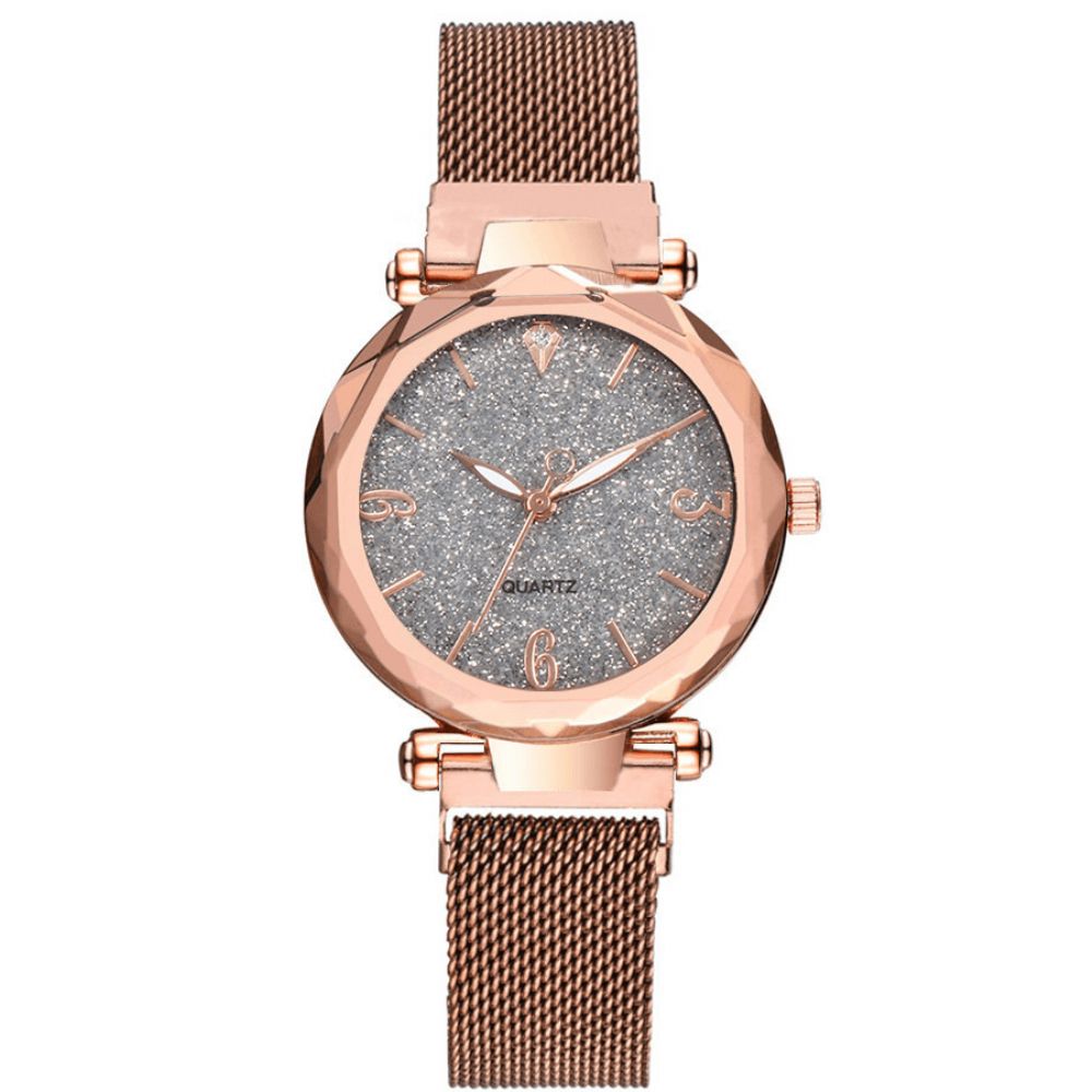 Deffrun A312 Eenvoudig Ontwerp Milanese Mesh Stalen Ster Decoratie Mode Vrouwen Horloge Quartz Horloge