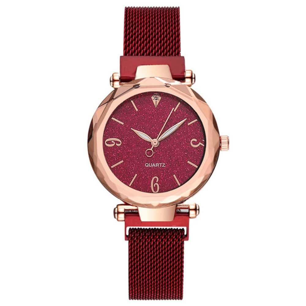 Deffrun A312 Eenvoudig Ontwerp Milanese Mesh Stalen Ster Decoratie Mode Vrouwen Horloge Quartz Horloge