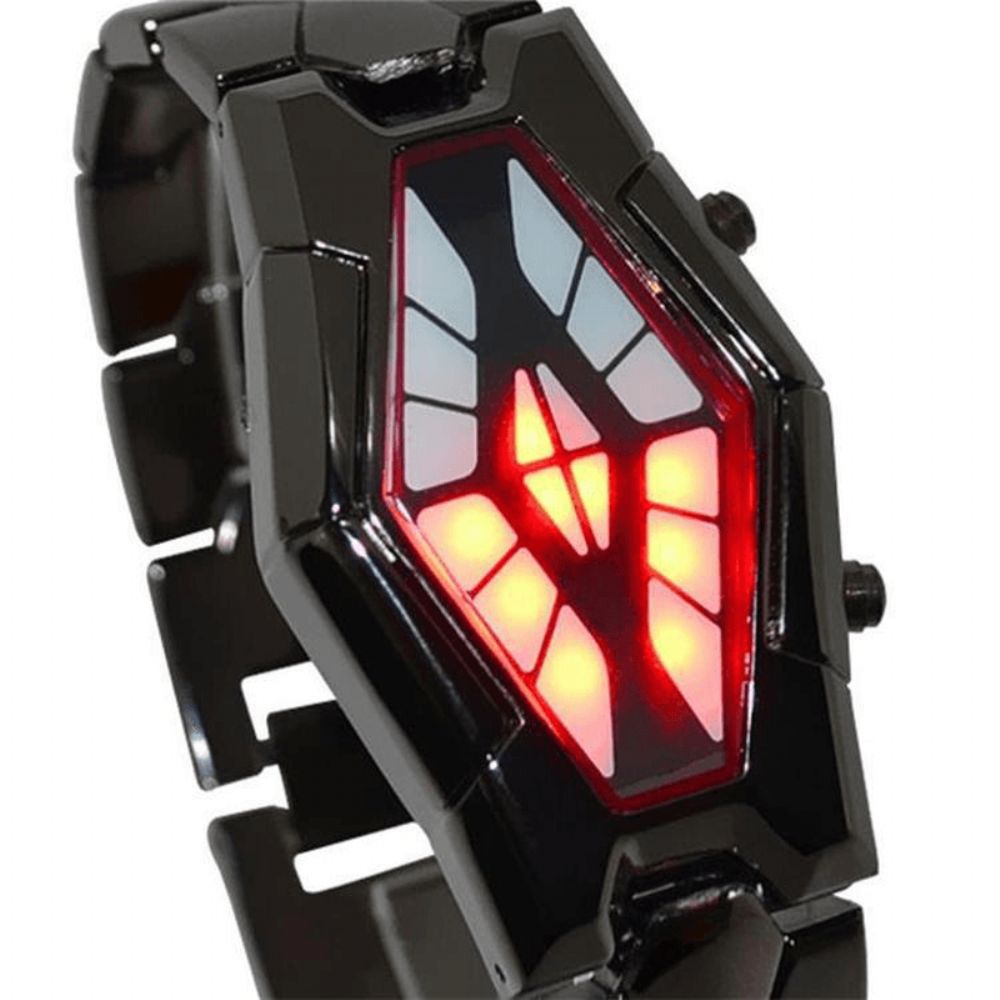 Deffrun Cobra Led-Display Horloge Volledig Stalen Lichtgevende Heren Digitaal Horloge