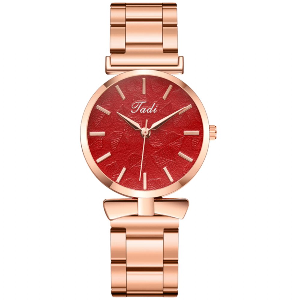 Deffrun Elegant Design Geen Nummer Wijzerplaat Casual Dames Polshorloge Rose Gouden Kast Volledig Legering Quartz Horloge