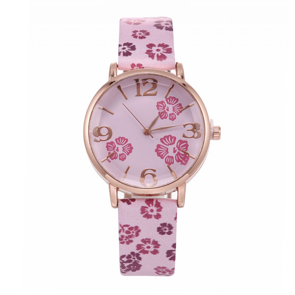 Deffrun Retro Stijl Bloem Gedrukt Dames Polshorloge Chinese Stijl Quartz Horloges